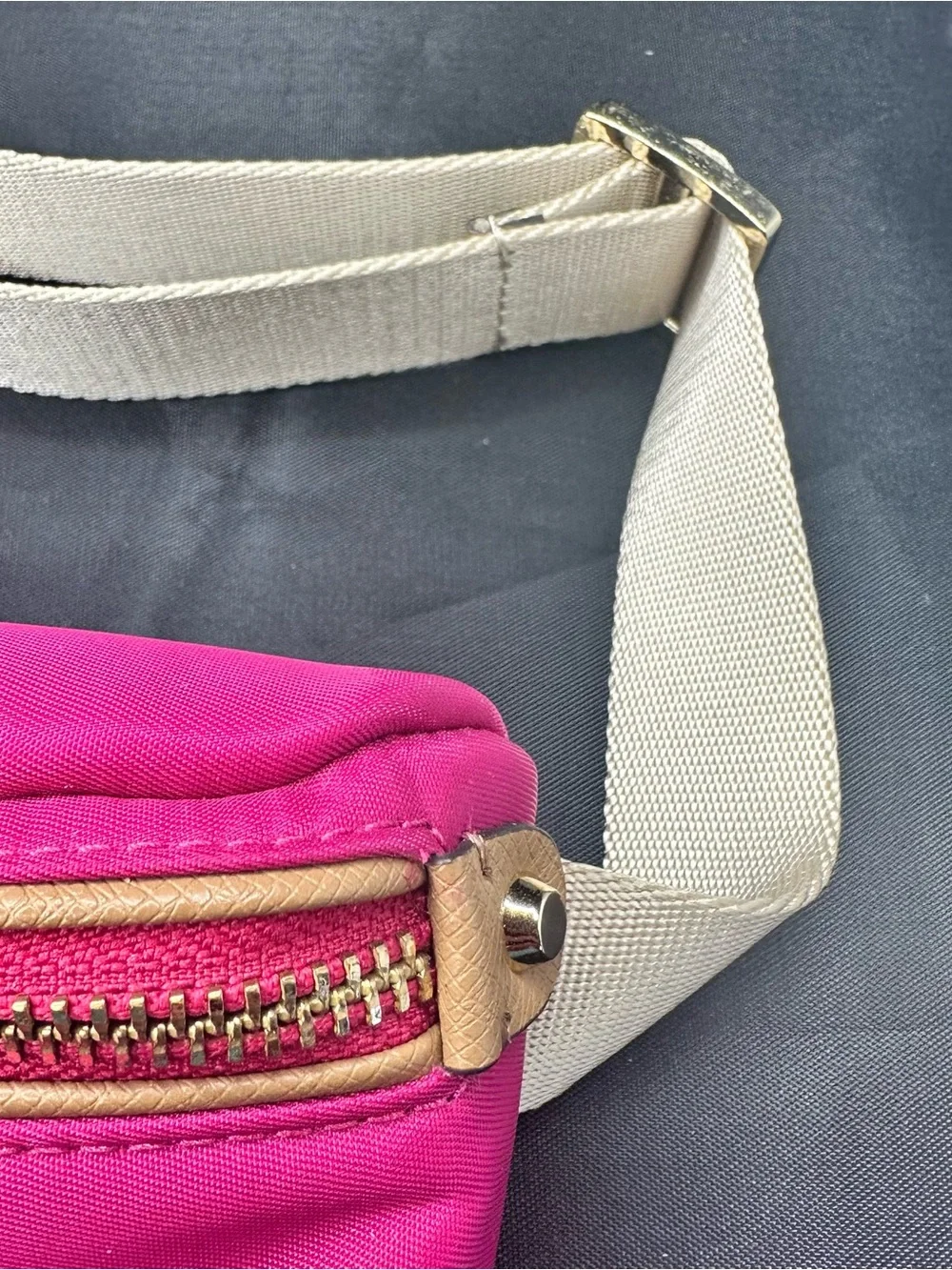 Michael Kors Hot Pink Nylon Belt Bag Fanny Pack Gold Hardware Adjustable Strap